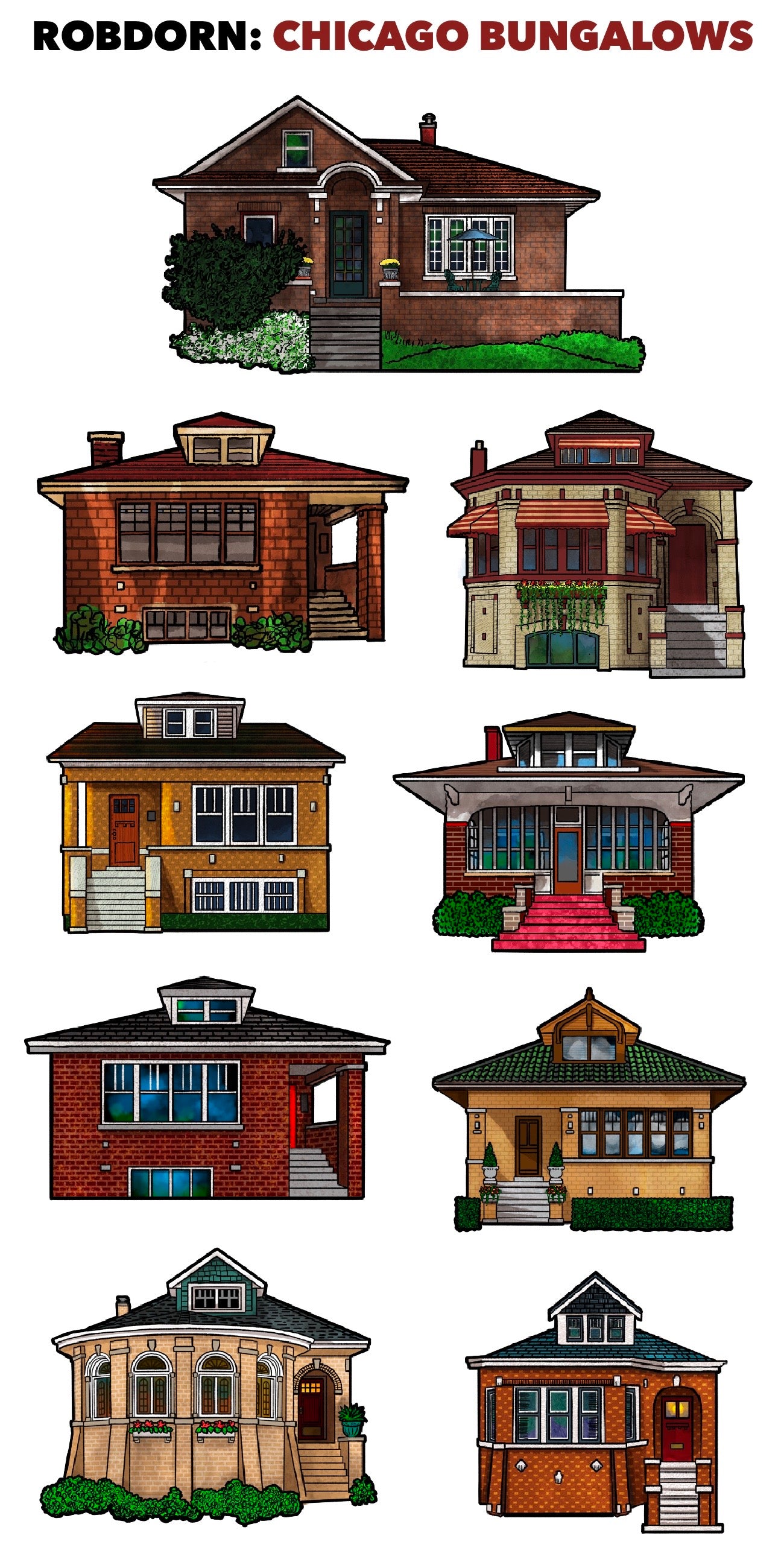 Chicago Bungalow Sticker Sheet