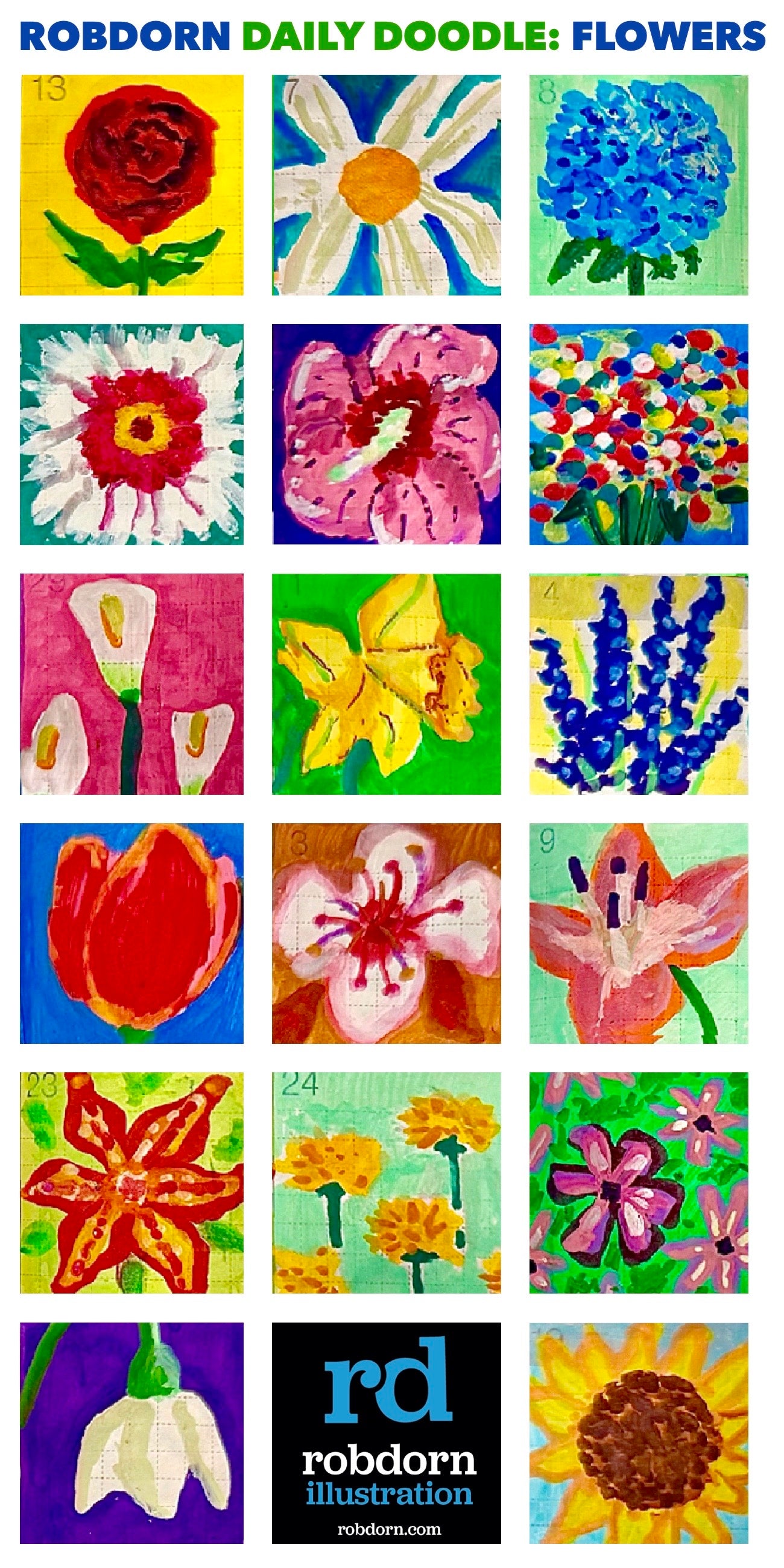 Daily Doodle: Flowers Sticker Sheet