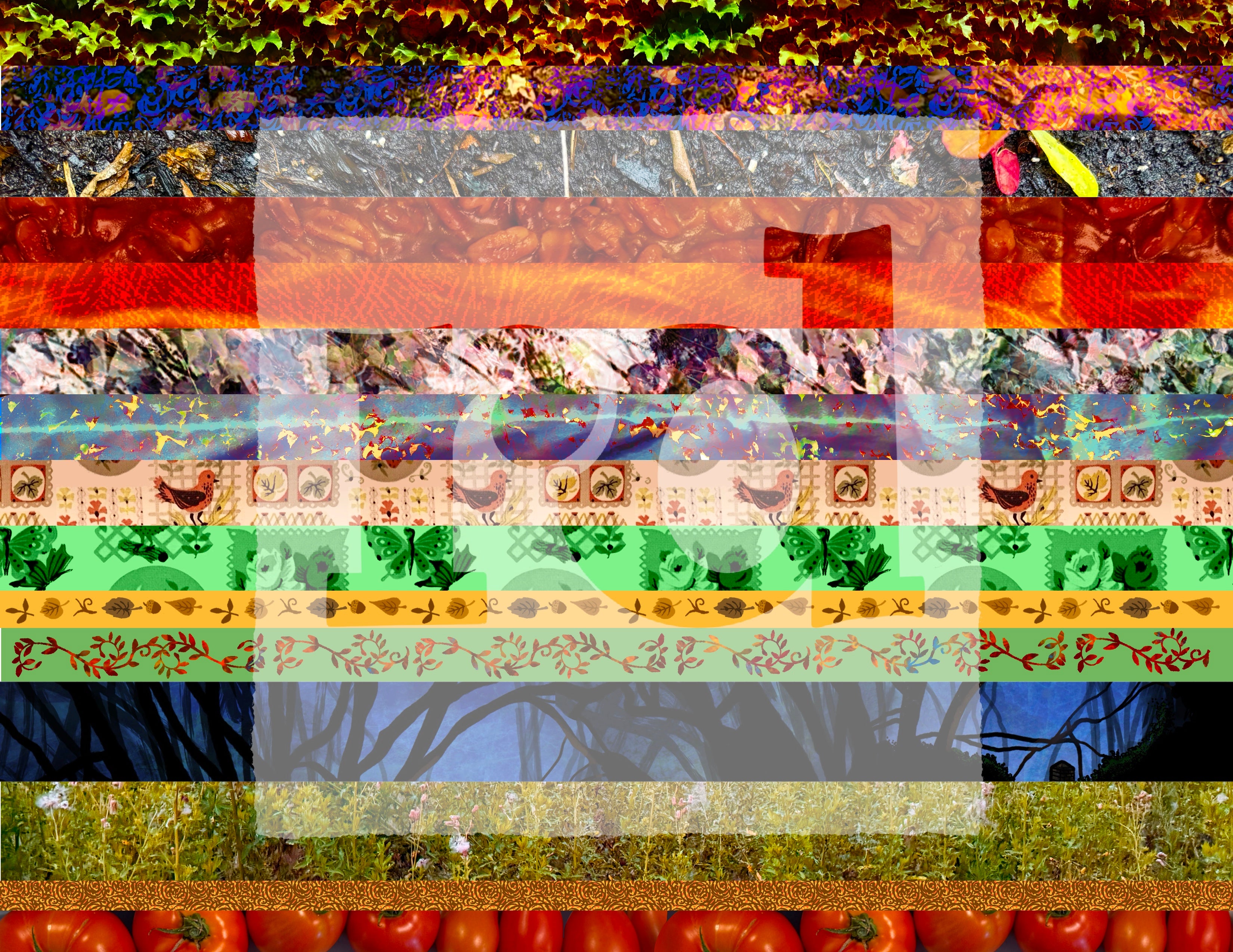 Autumn digital “washi” strips
