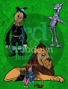 Wonderful Wonderlands Digital Printable Set – Alice in Wonderland & Wizard of Oz Art Collection